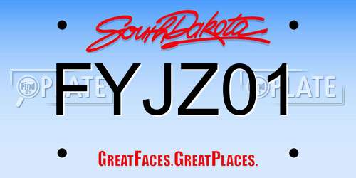 FYJZ01 South Dakota License Plate