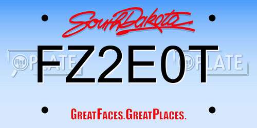 FZ2E0T South Dakota License Plate
