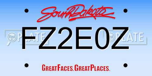FZ2E0Z South Dakota License Plate