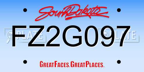 FZ2G097 South Dakota License Plate