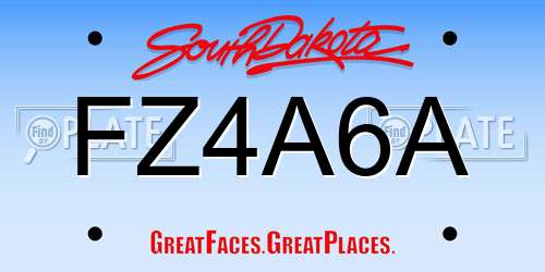 FZ4A6A South Dakota License Plate