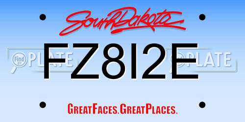 FZ8I2E South Dakota License Plate