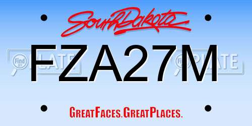 FZA27M South Dakota License Plate