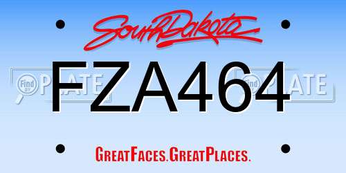 FZA464 South Dakota License Plate