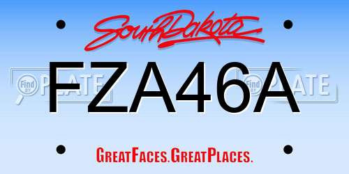 FZA46A South Dakota License Plate