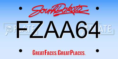 FZAA64 South Dakota License Plate