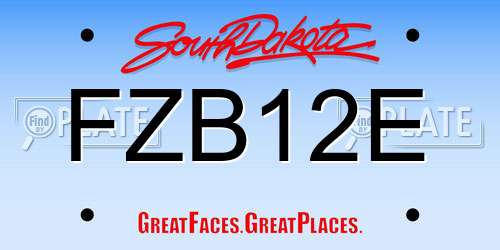 FZB12E South Dakota License Plate