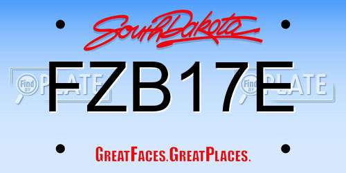 FZB17E South Dakota License Plate