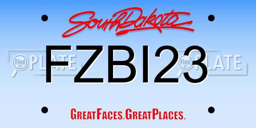 FZBI23 South Dakota License Plate