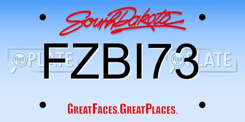FZBI73 South Dakota License Plate