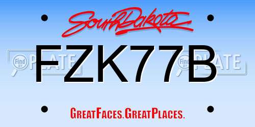 FZK77B South Dakota License Plate