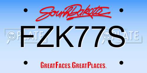 FZK77S South Dakota License Plate