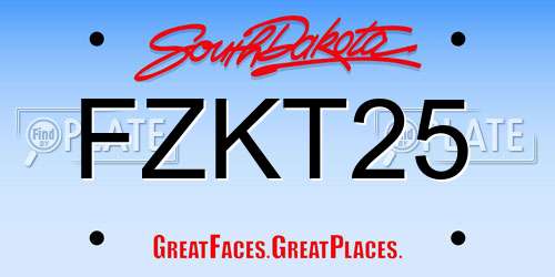 FZKT25 South Dakota License Plate