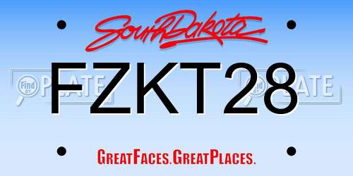 FZKT28 South Dakota License Plate