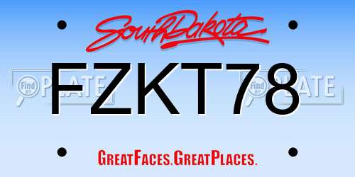 FZKT78 South Dakota License Plate