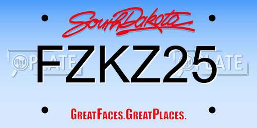 FZKZ25 South Dakota License Plate