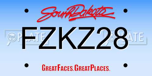FZKZ28 South Dakota License Plate