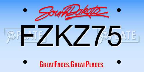 FZKZ75 South Dakota License Plate