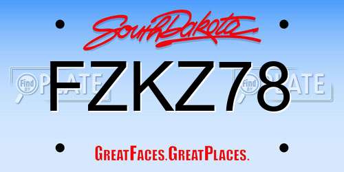 FZKZ78 South Dakota License Plate