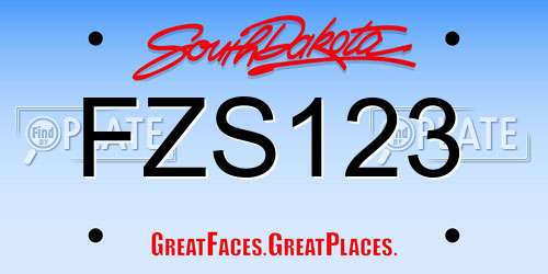 FZS123 South Dakota License Plate