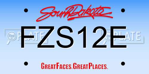 FZS12E South Dakota License Plate