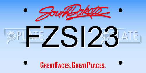 FZSI23 South Dakota License Plate