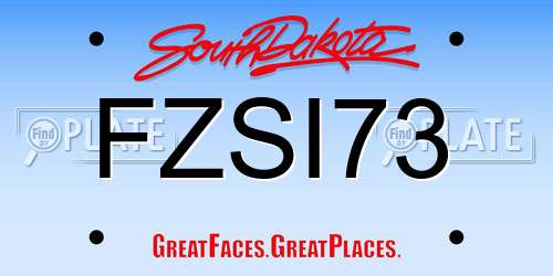 FZSI73 South Dakota License Plate