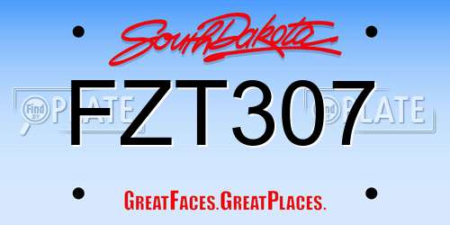 FZT307 South Dakota License Plate