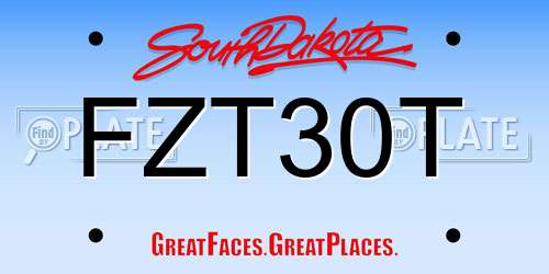 FZT30T South Dakota License Plate