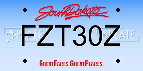 FZT30Z South Dakota License Plate