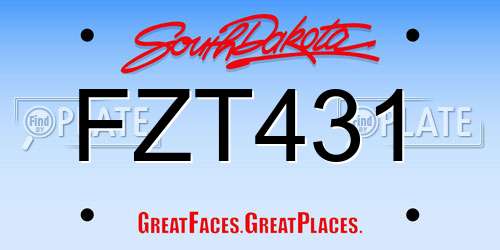 FZT431 South Dakota License Plate