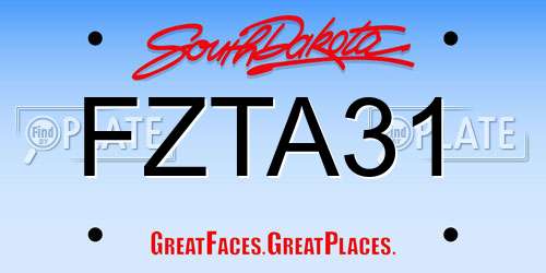 FZTA31 South Dakota License Plate