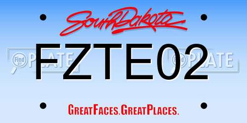 FZTE02 South Dakota License Plate