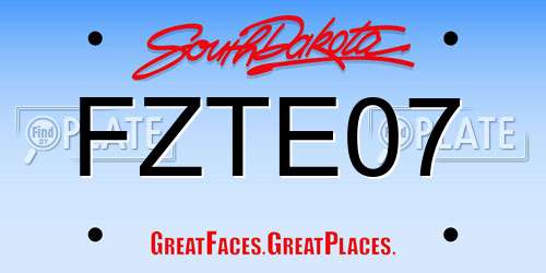 FZTE07 South Dakota License Plate