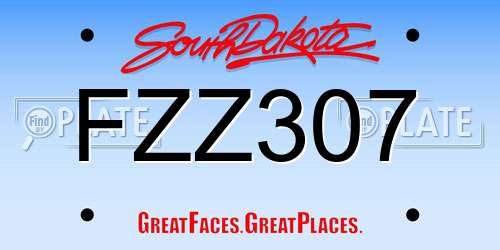 FZZ307 South Dakota License Plate