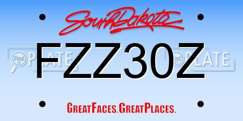 FZZ30Z South Dakota License Plate