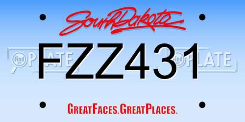 FZZ431 South Dakota License Plate