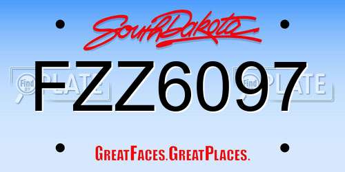FZZ6097 South Dakota License Plate