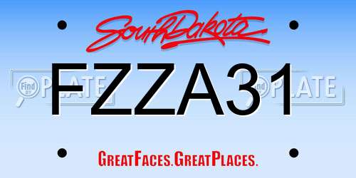 FZZA31 South Dakota License Plate