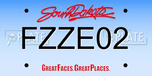 FZZE02 South Dakota License Plate