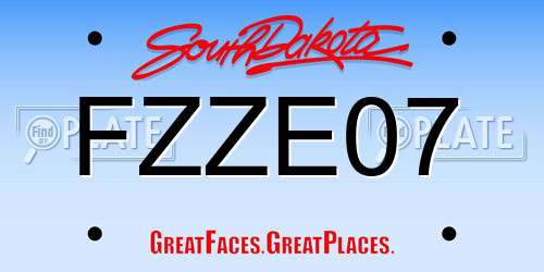 FZZE07 South Dakota License Plate