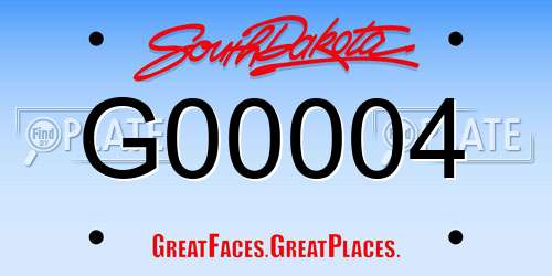 G00004 South Dakota License Plate