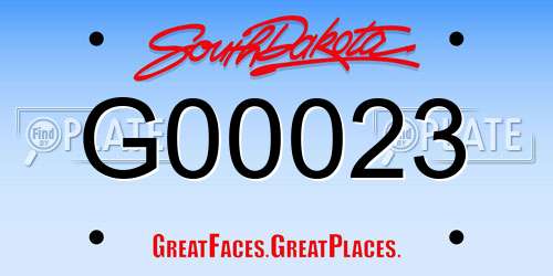 G00023 South Dakota License Plate
