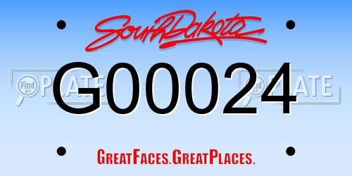 G00024 South Dakota License Plate