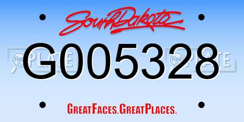 G005328 South Dakota License Plate