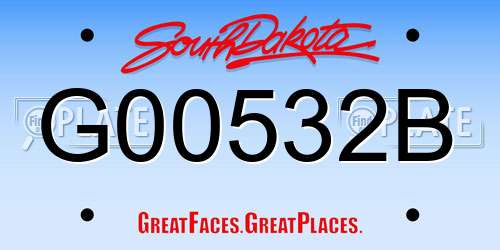 G00532B South Dakota License Plate