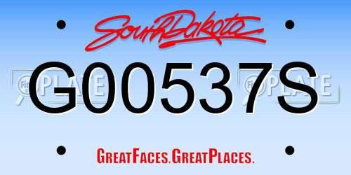 G00537S South Dakota License Plate
