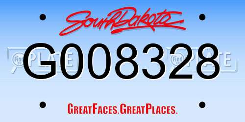 G008328 South Dakota License Plate