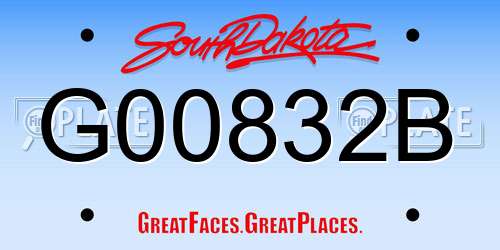 G00832B South Dakota License Plate