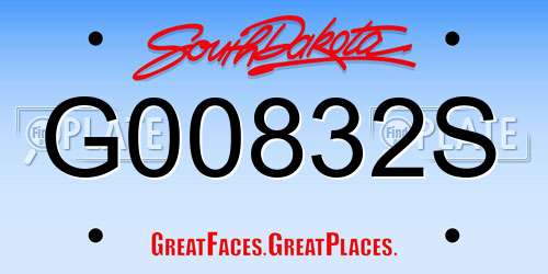 G00832S South Dakota License Plate